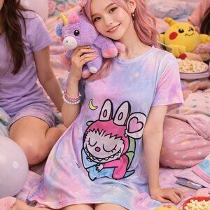 NWT Pastel Bunny T-Shirt Dress | Kawaii Sleep Dress | Slumber Party Pajamas